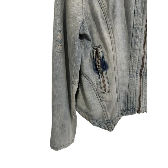 BLANK NYC Women's Small Blue Long Sleeve Zip Pocket Denim Zip Up Jacket - Picture 3 of 14